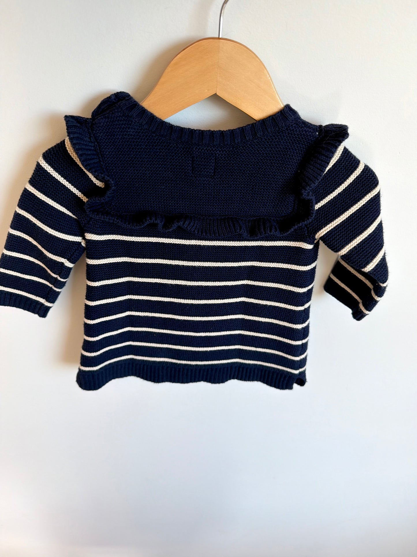 Navy Striped Sweater Dress / 3-6m