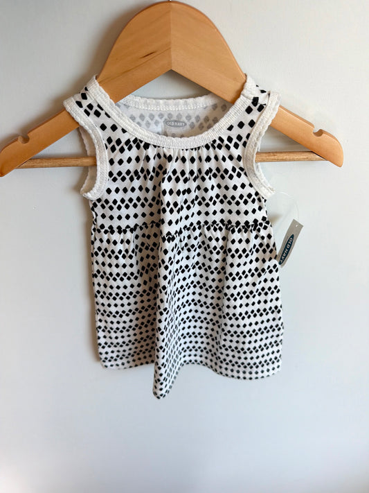 Black and White Diamond Pattern Dress (With tags) / 3-6m