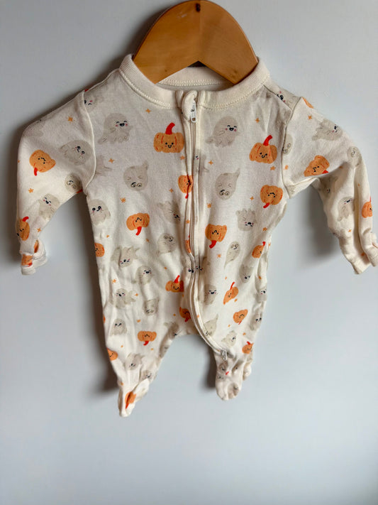 Face Pumpkin + Ghost Sleeper / 0-3m