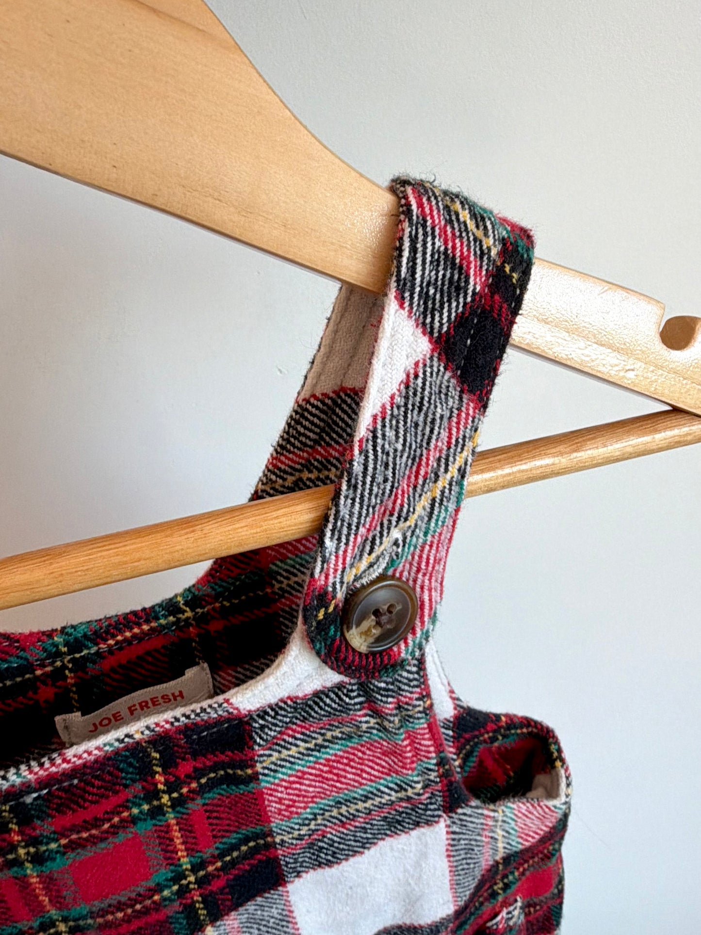 Tartan Red Overall Dress / 6-12m