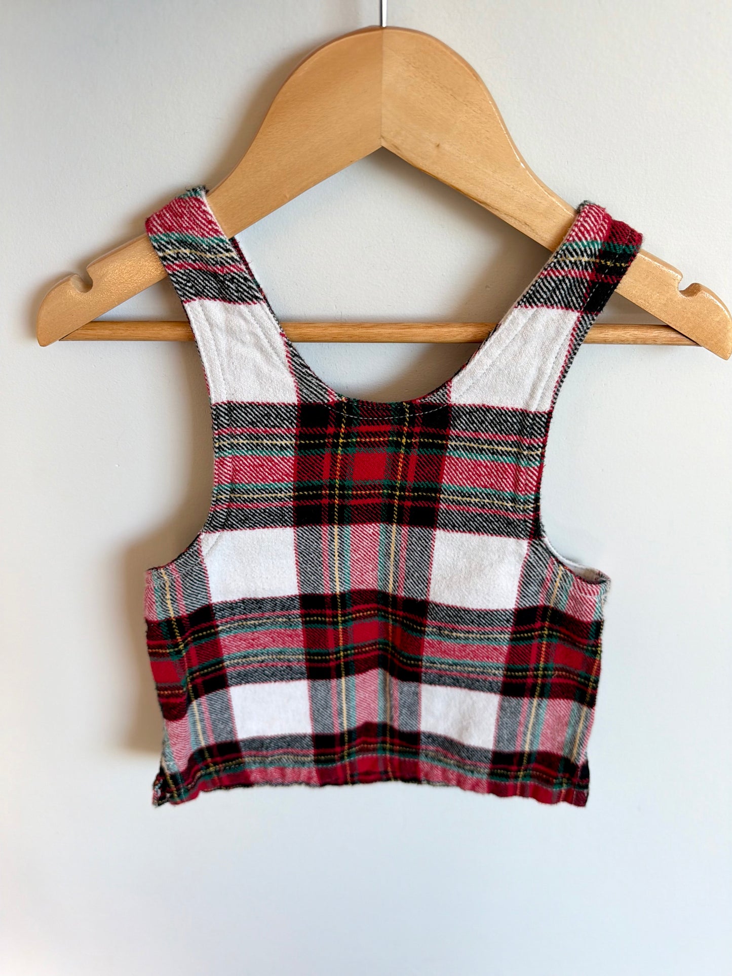 Tartan Red Overall Dress / 6-12m