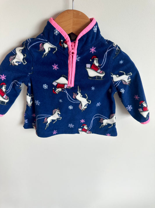 Fleece Unicorn Half Zip Sweater / 6m
