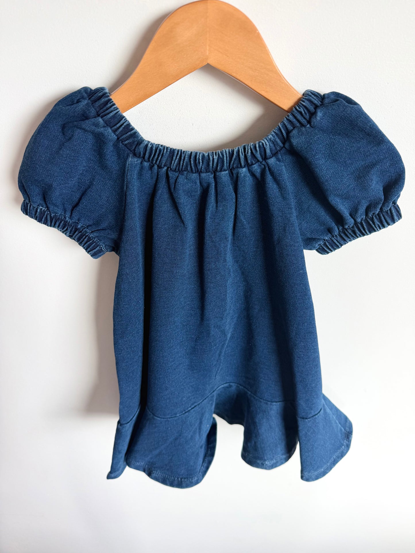 Bow Denim Like Dress / 2T