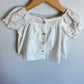 Eyelet White Button Top / 18m
