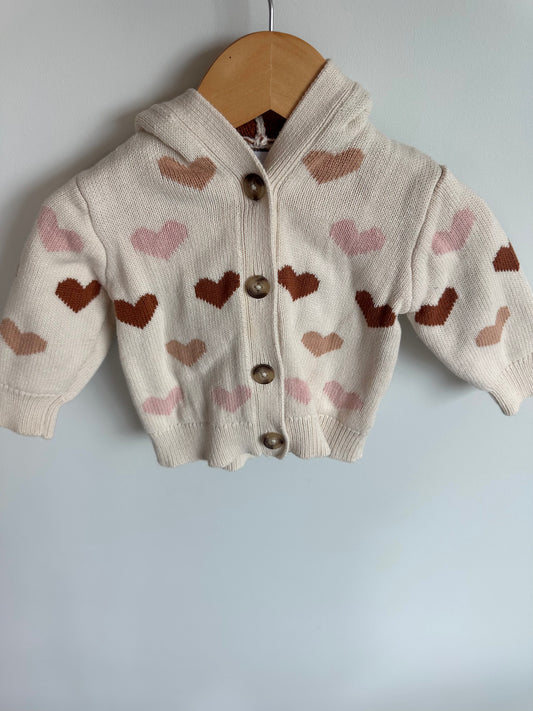 Thick Knit Heart Sweater / 6-12m