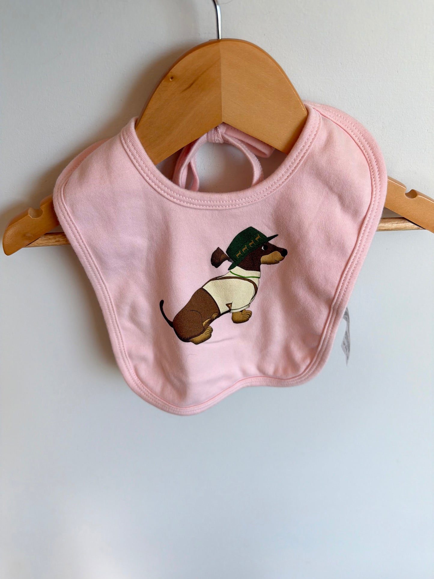 Pink Dog Cotton Bib / 6-24m