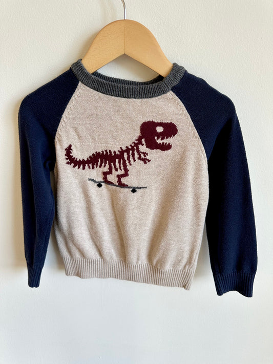 Dinosaur Skateboard Pullover Sweater / 3T