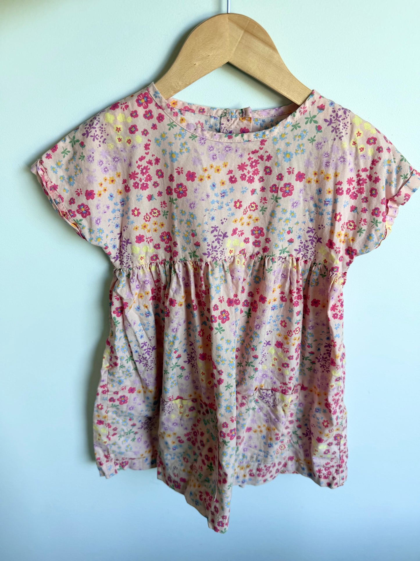 Pink Floral Pocket Dress / 4T