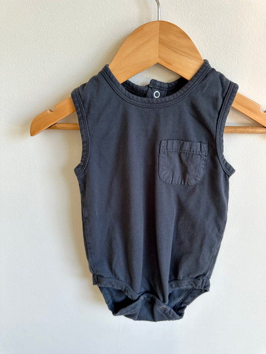 Pehr Charcoal Organic Cotton Bodysuit / 6-12m