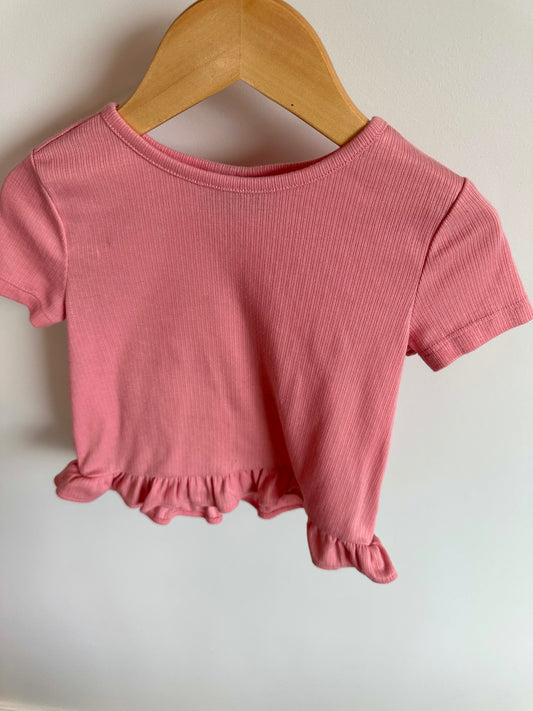Pink Ruffle Tee / 4T