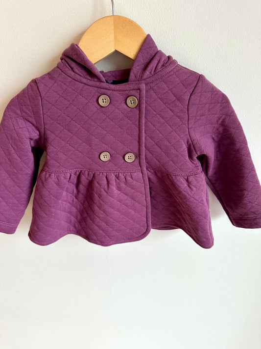 Plum Hooded Cardigan / 9m