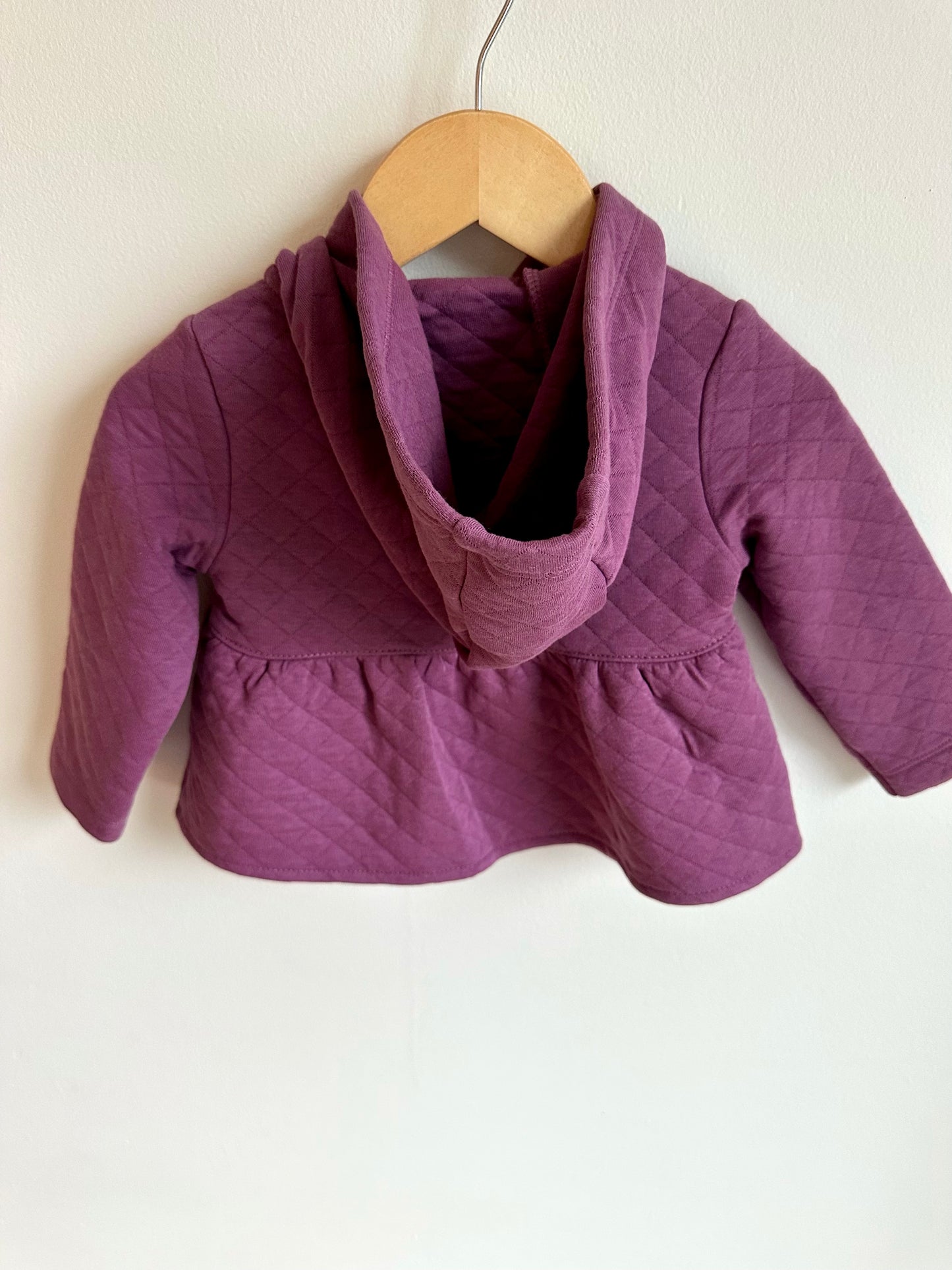 Plum Hooded Cardigan / 9m