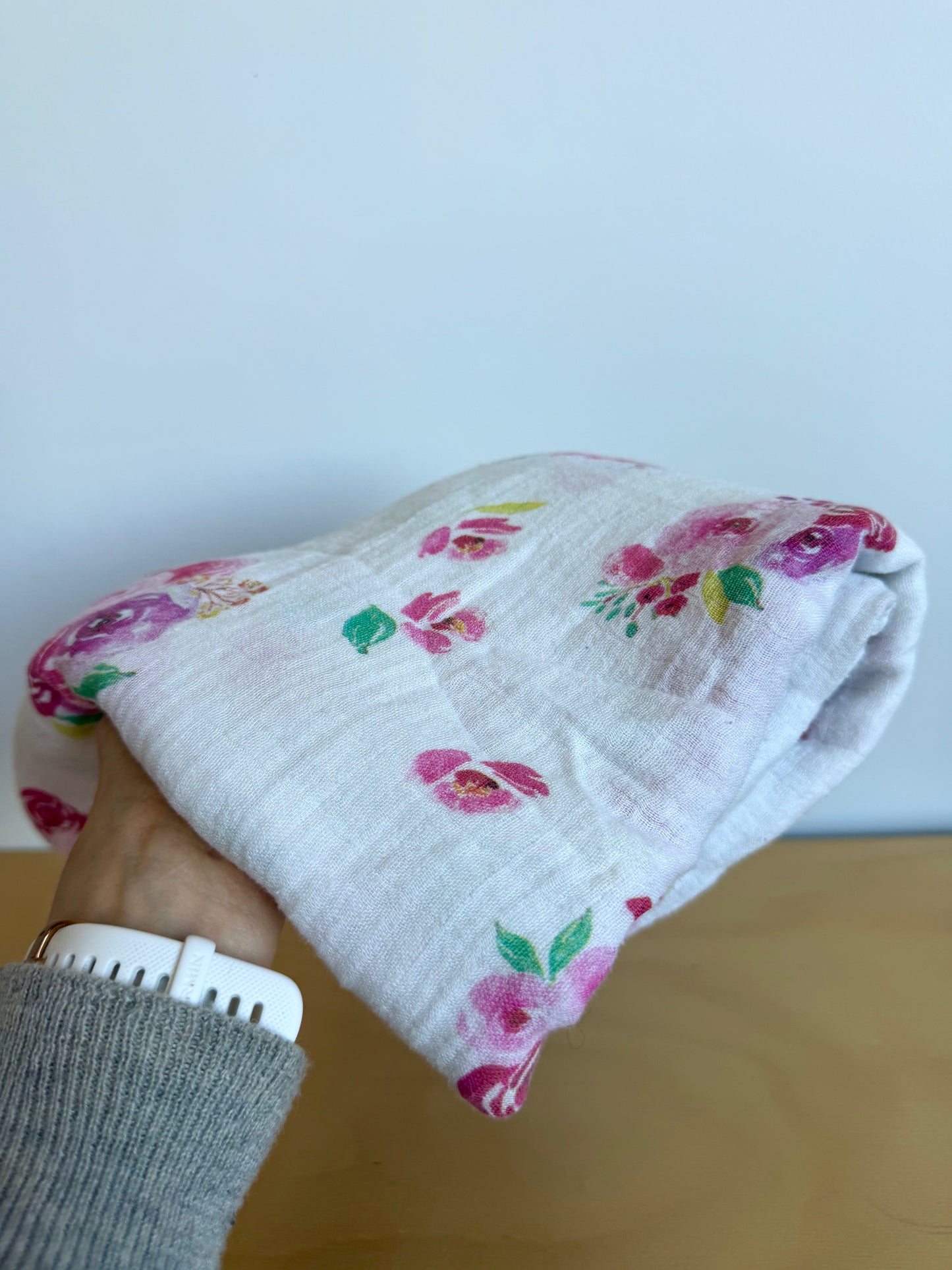 Bamboo Floral Receiving Blanket