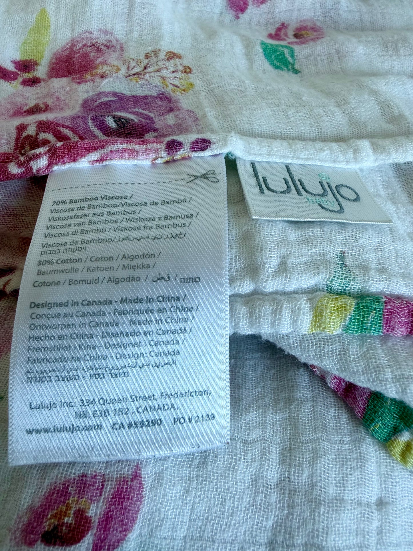 Bamboo Floral Receiving Blanket