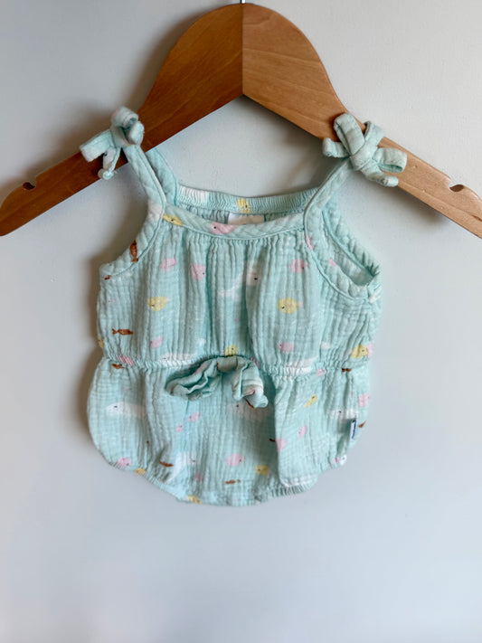Fishy Bubble Romper / 3-6m