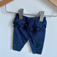 Dotted Navy Ruffle Bottom Pants / 0m