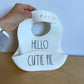 Hello Cutie Pie Silicone Bib