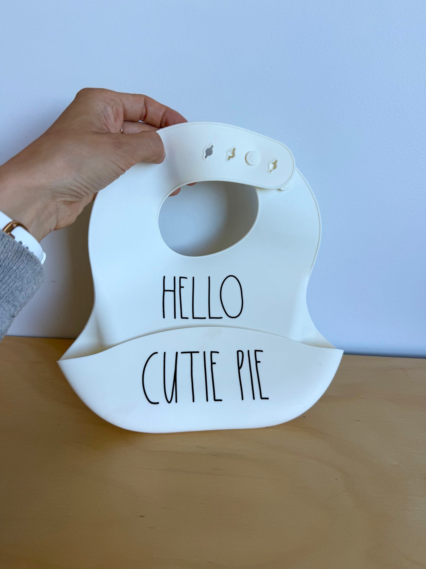 Hello Cutie Pie Silicone Bib