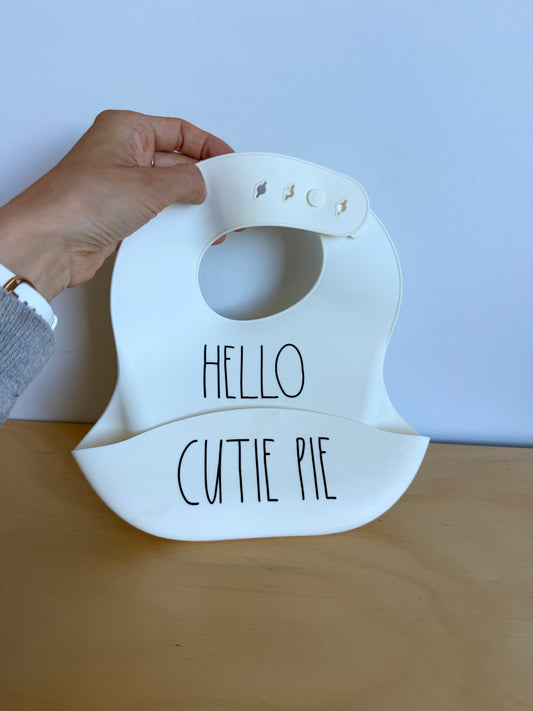Hello Cutie Pie Silicone Bib