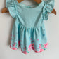 Blue Ruffle Sleeve Floral Dress + Leggings Set / 3-6m