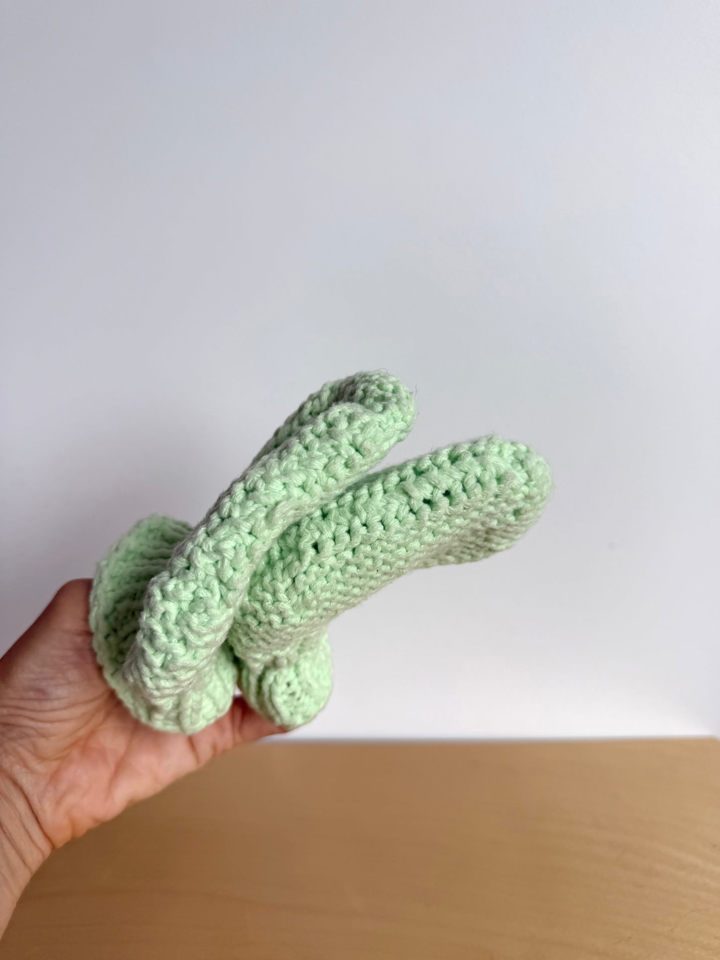 Handmade Mint Knit Slippers / 6-9m?