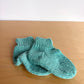 Handmade Teal Knit Slippers / 6-12m?