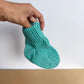 Handmade Teal Knit Slippers / 6-12m?
