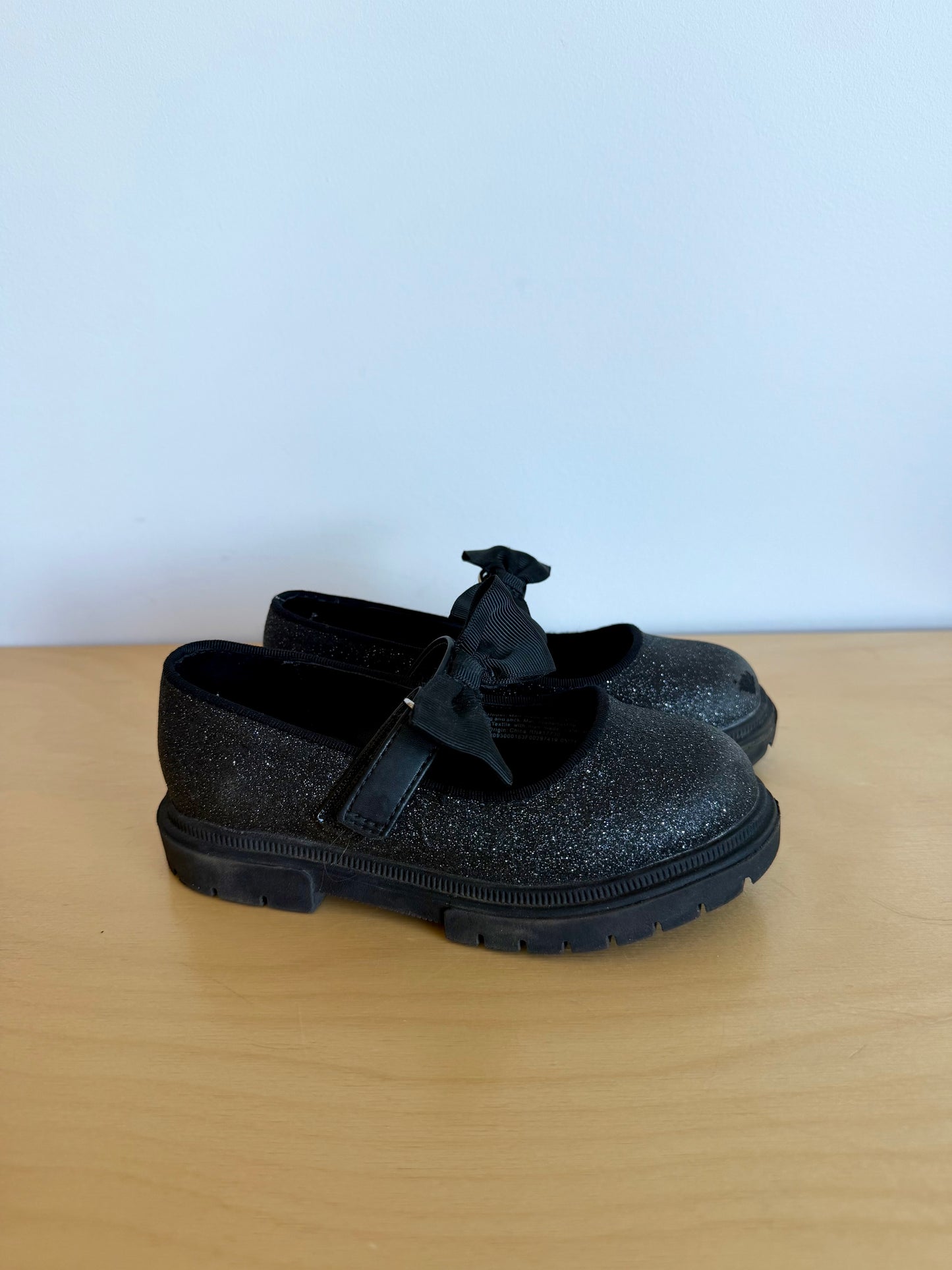 Sparkly Black Bow Shoes (PLAY) / Size 10 Toddler (No Shipping)