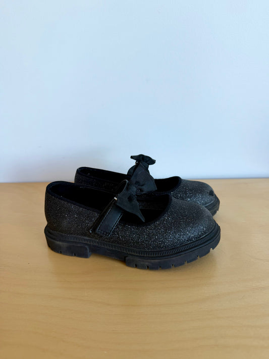 Sparkly Black Bow Shoes (PLAY) / Size 10 Toddler (No Shipping)