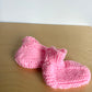 Handmade Pink Knit Slippers / 6-12m?