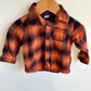 Burnt Orange + Navy Flannel / 6-12m