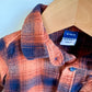 Burnt Orange + Navy Flannel / 6-12m