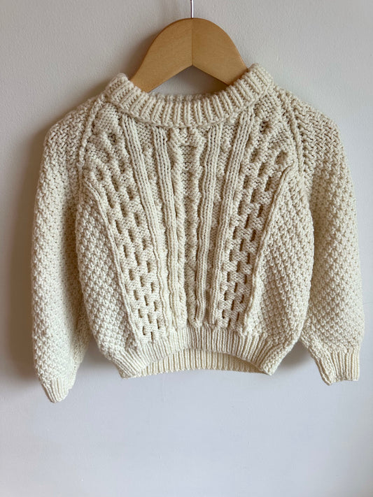 Cream Cable Knit Sweater / 2T