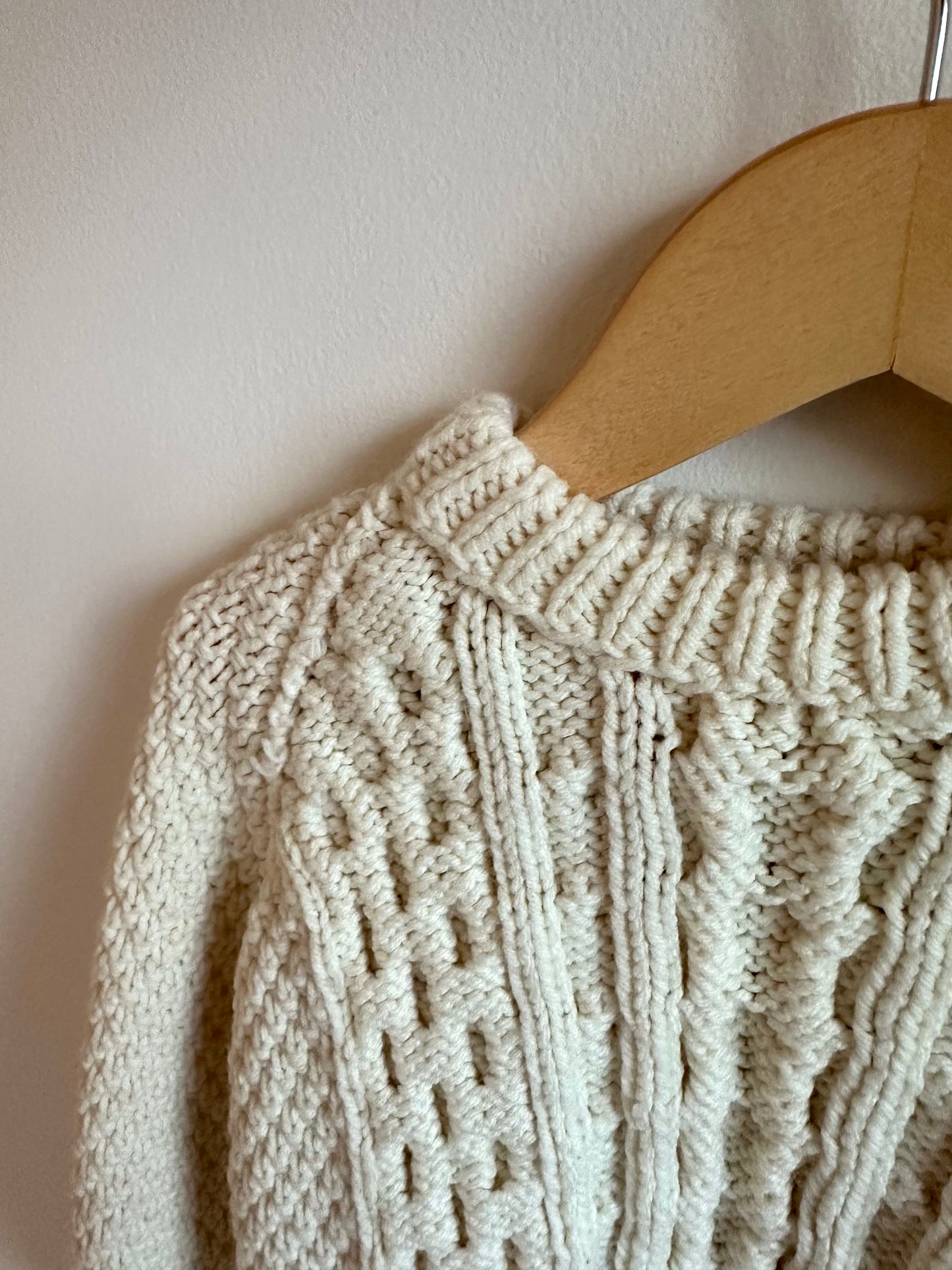 Cream Cable Knit Sweater / 2T