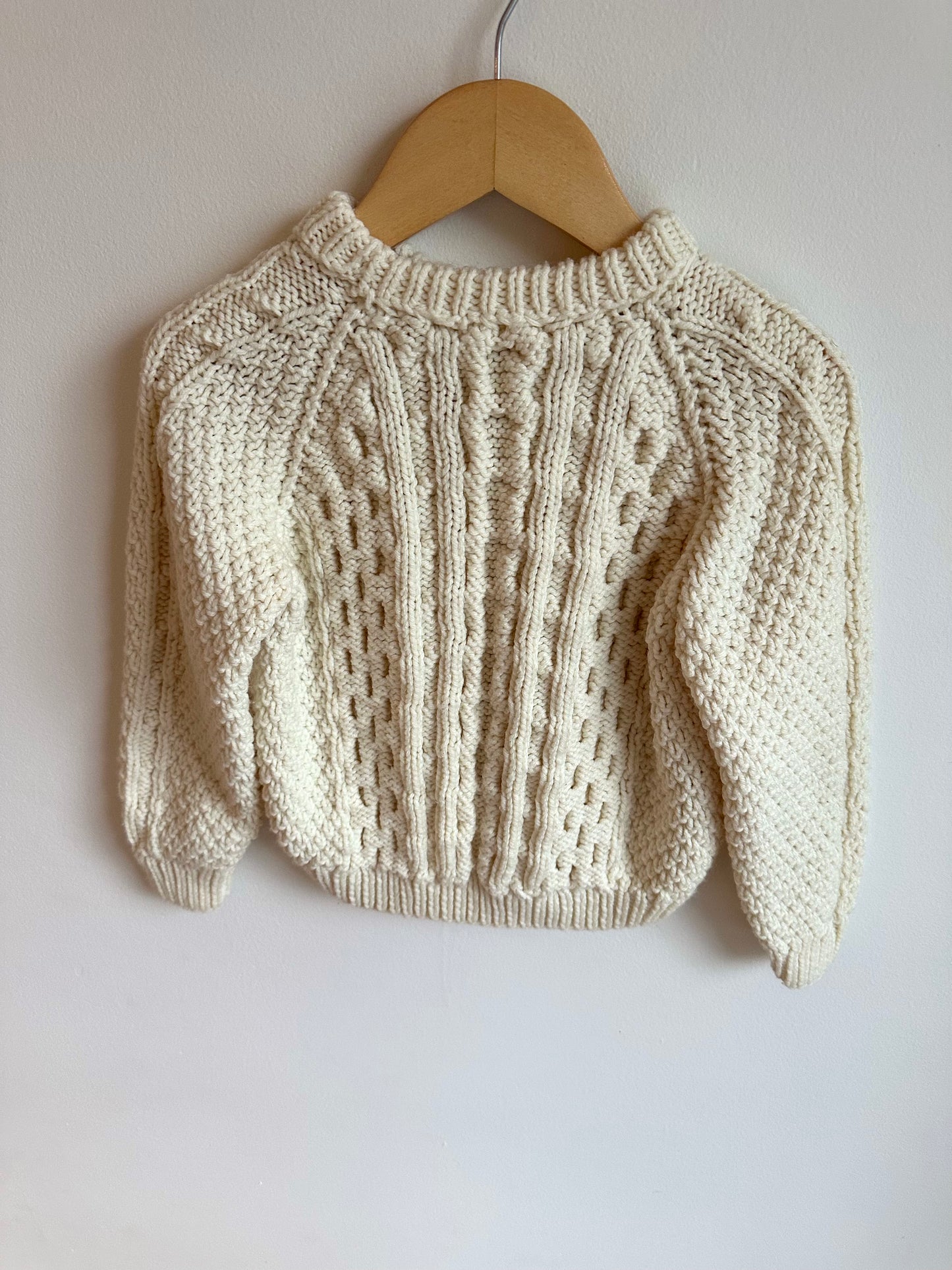 Cream Cable Knit Sweater / 2T