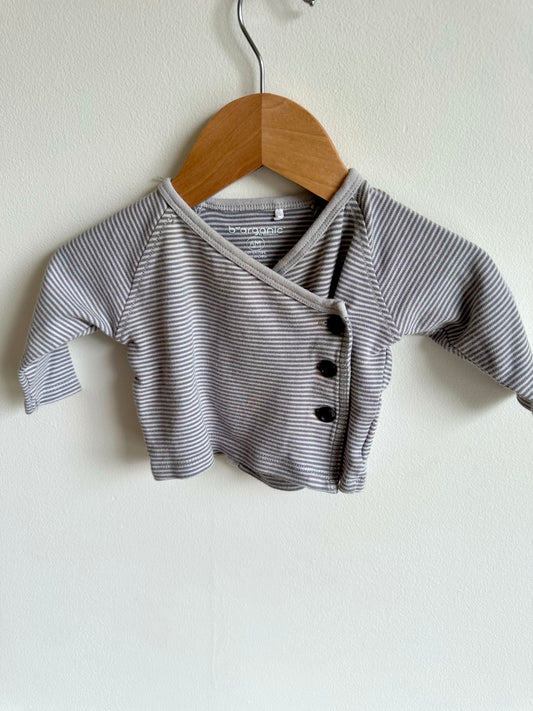 Striped Organic Cotton Button Up Top / 3-6m