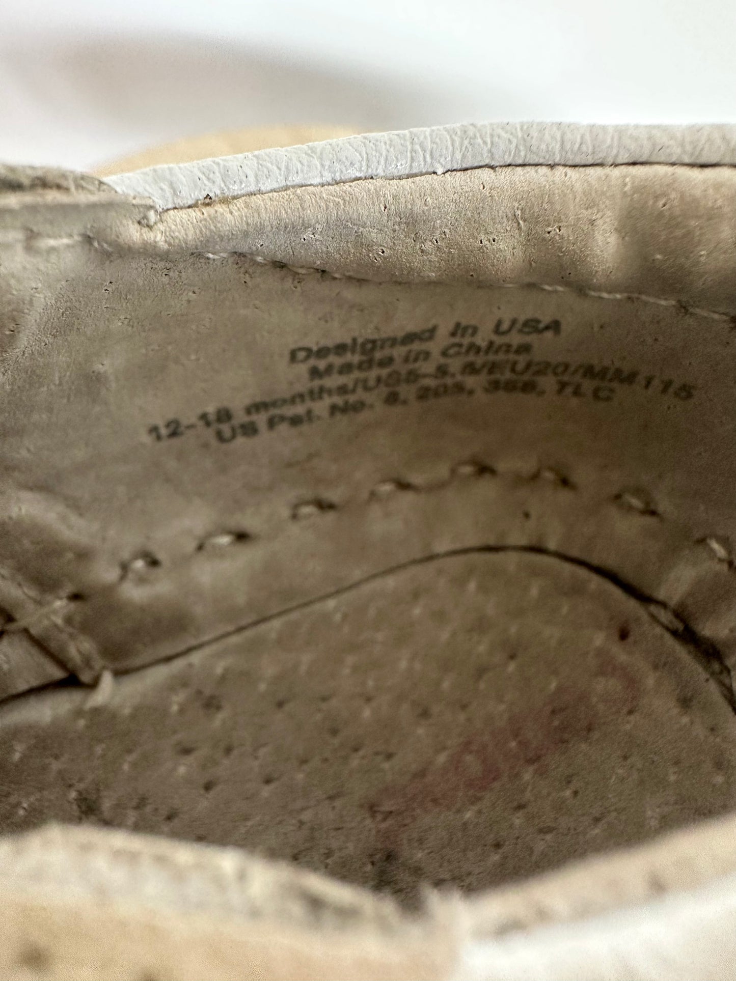 Pediped White Leather Sole Shoe / 12-18m