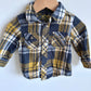 Button Up Blue Yellow Plaid / 6-12m