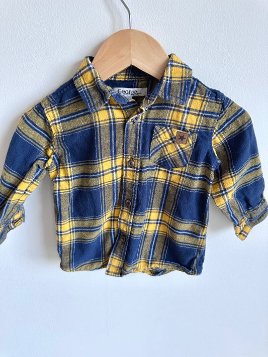 Navy + Yellow Plaid / 6-12m