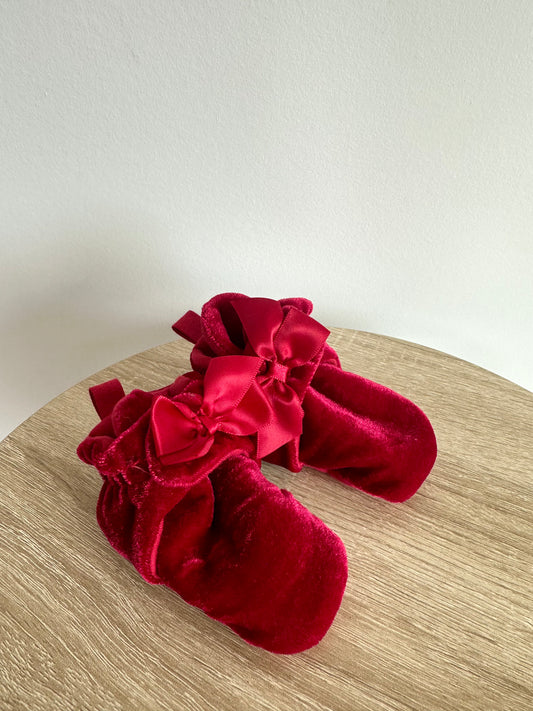 Robeez Red Velour Boots / 3-6m