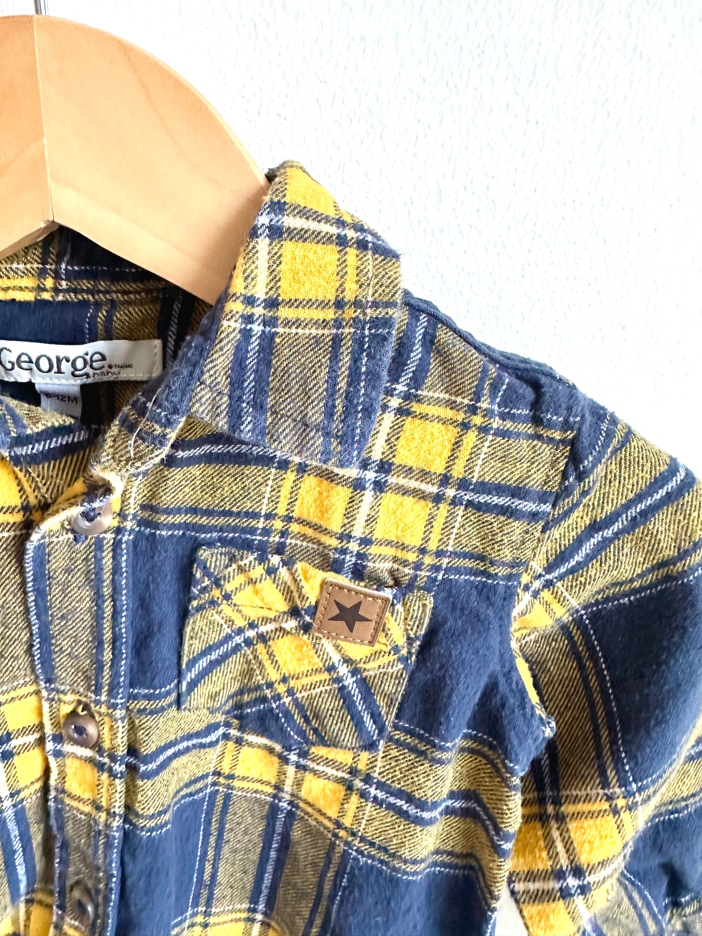 Navy + Yellow Plaid / 6-12m