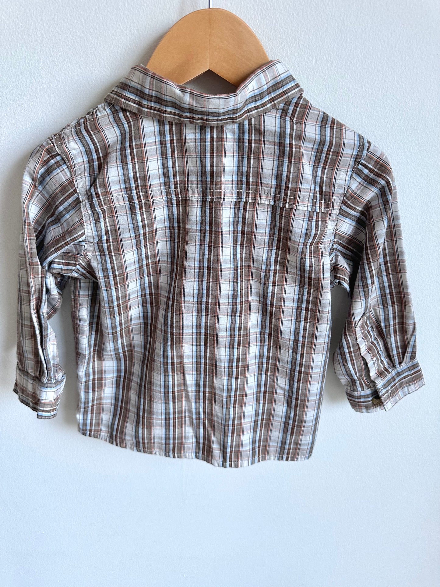 Brown + Blue Striped Top / 24m