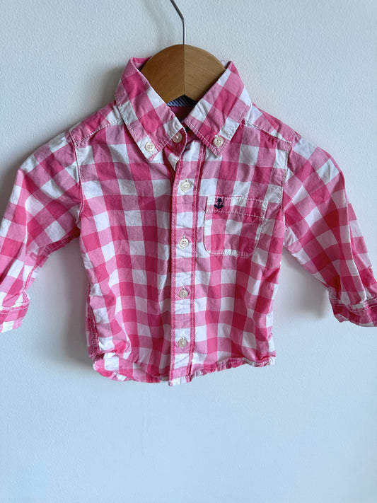 Pink Checkered Top / 12m