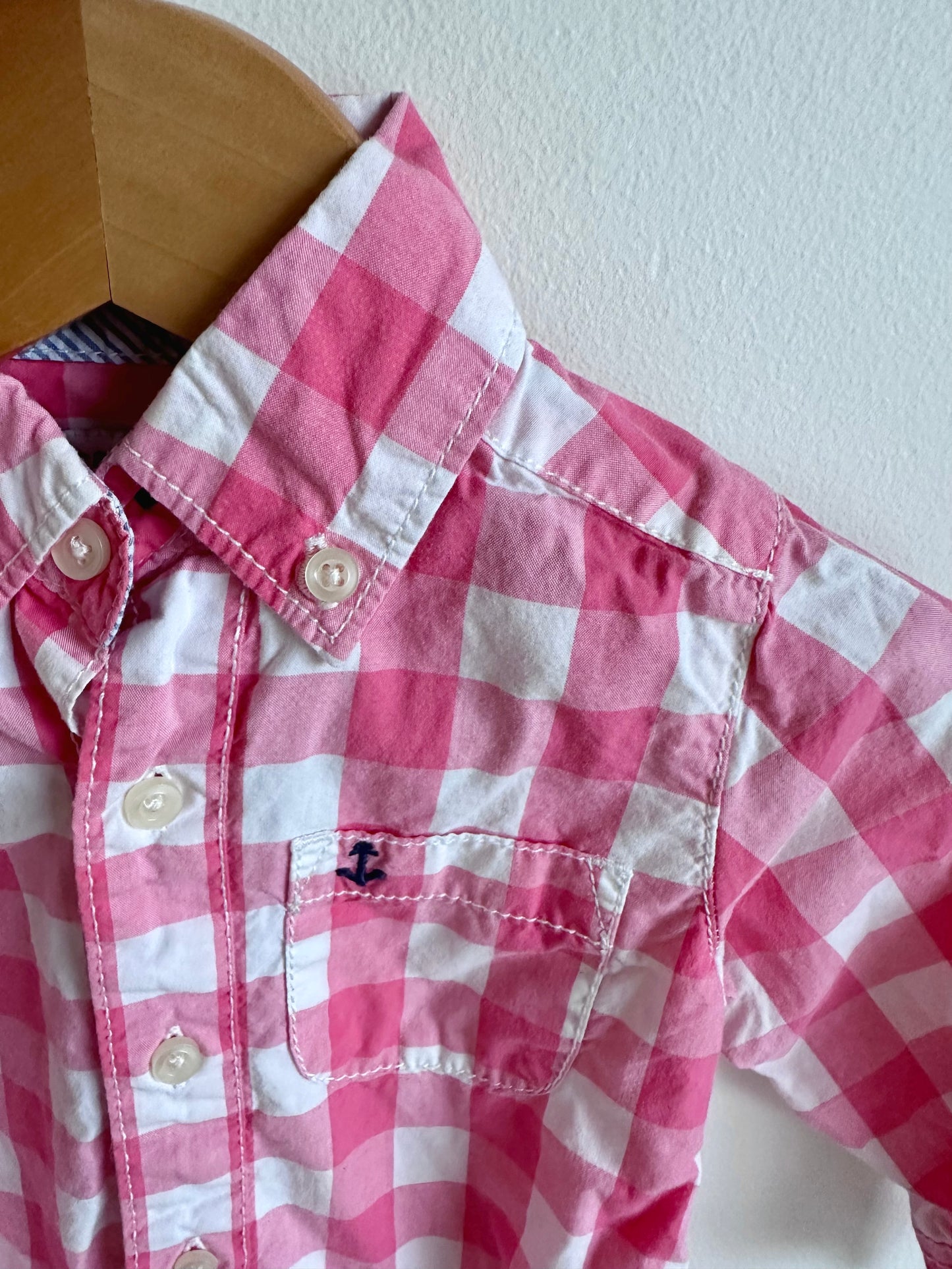 Pink Checkered Top / 12m