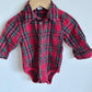 Red Tartan Pattern Bodysuit / 12-18m