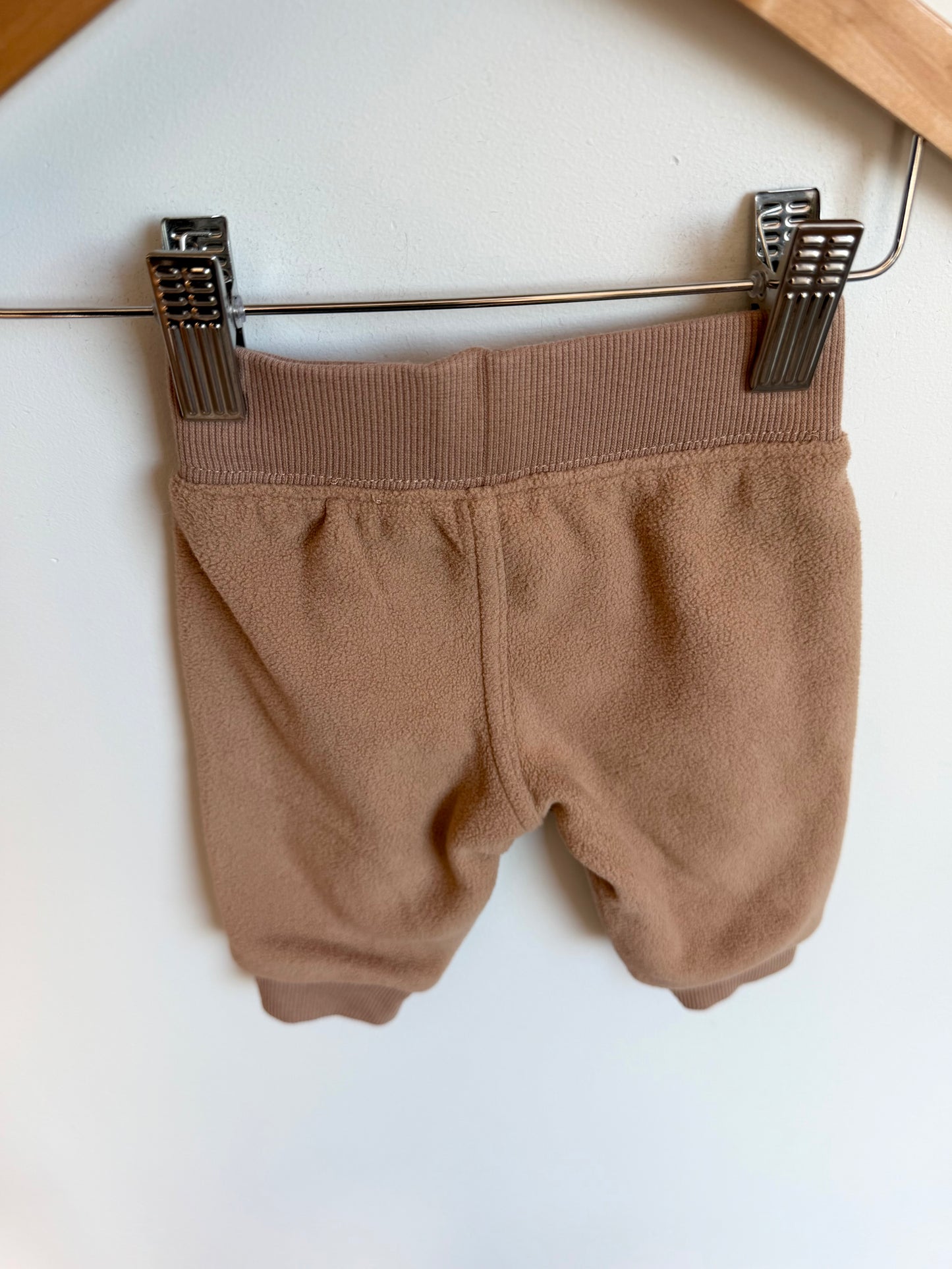 Tan Tapered Fleece Pants / 0-3m