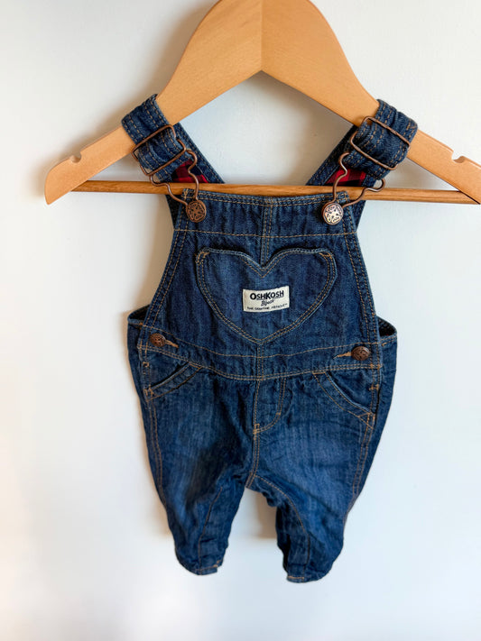 Heart Denim Overalls / 6m