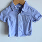 Blue Short Sleeve Button Up Top / 12-18m