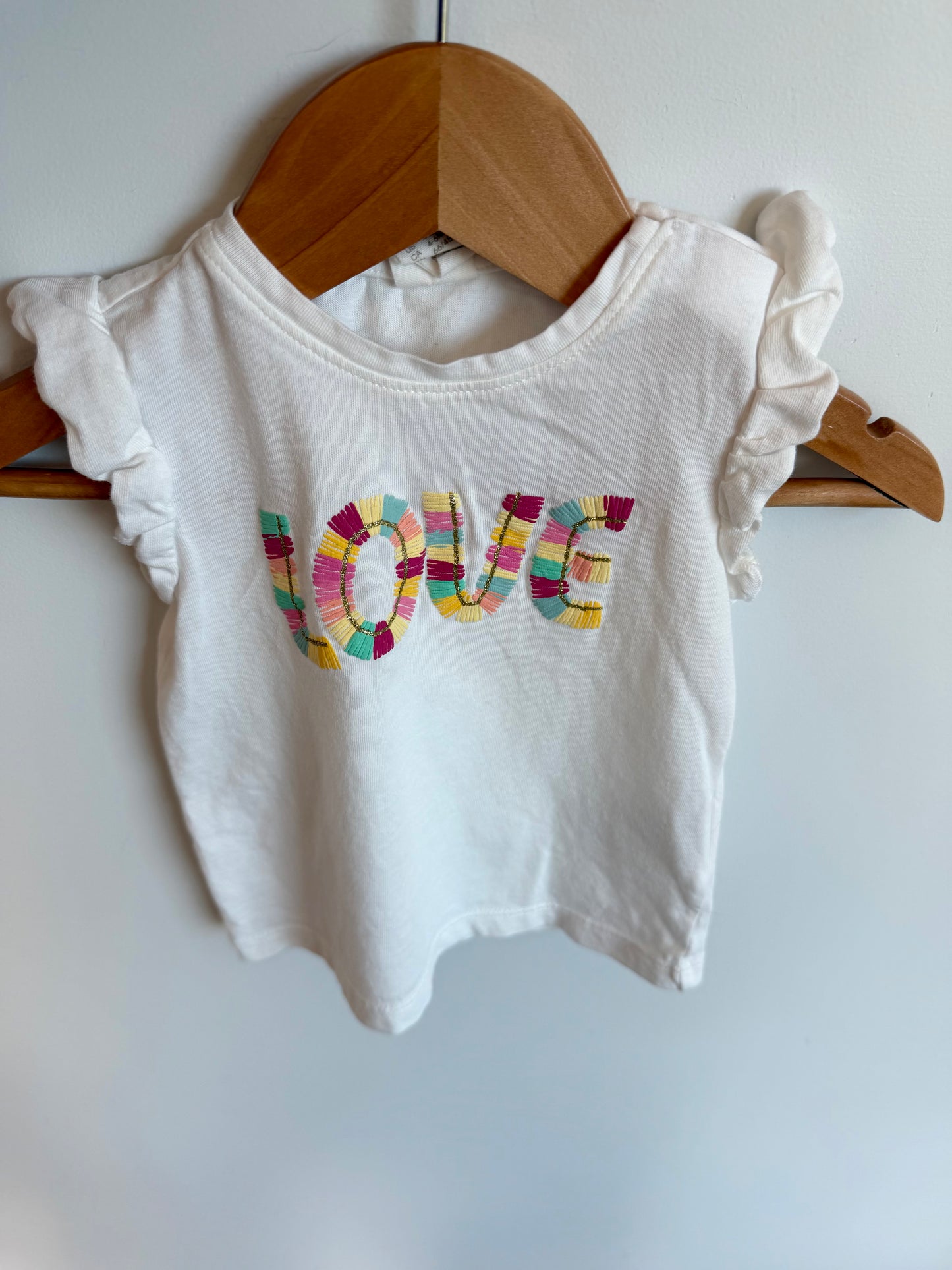 H&M Love White Top / 4-6m