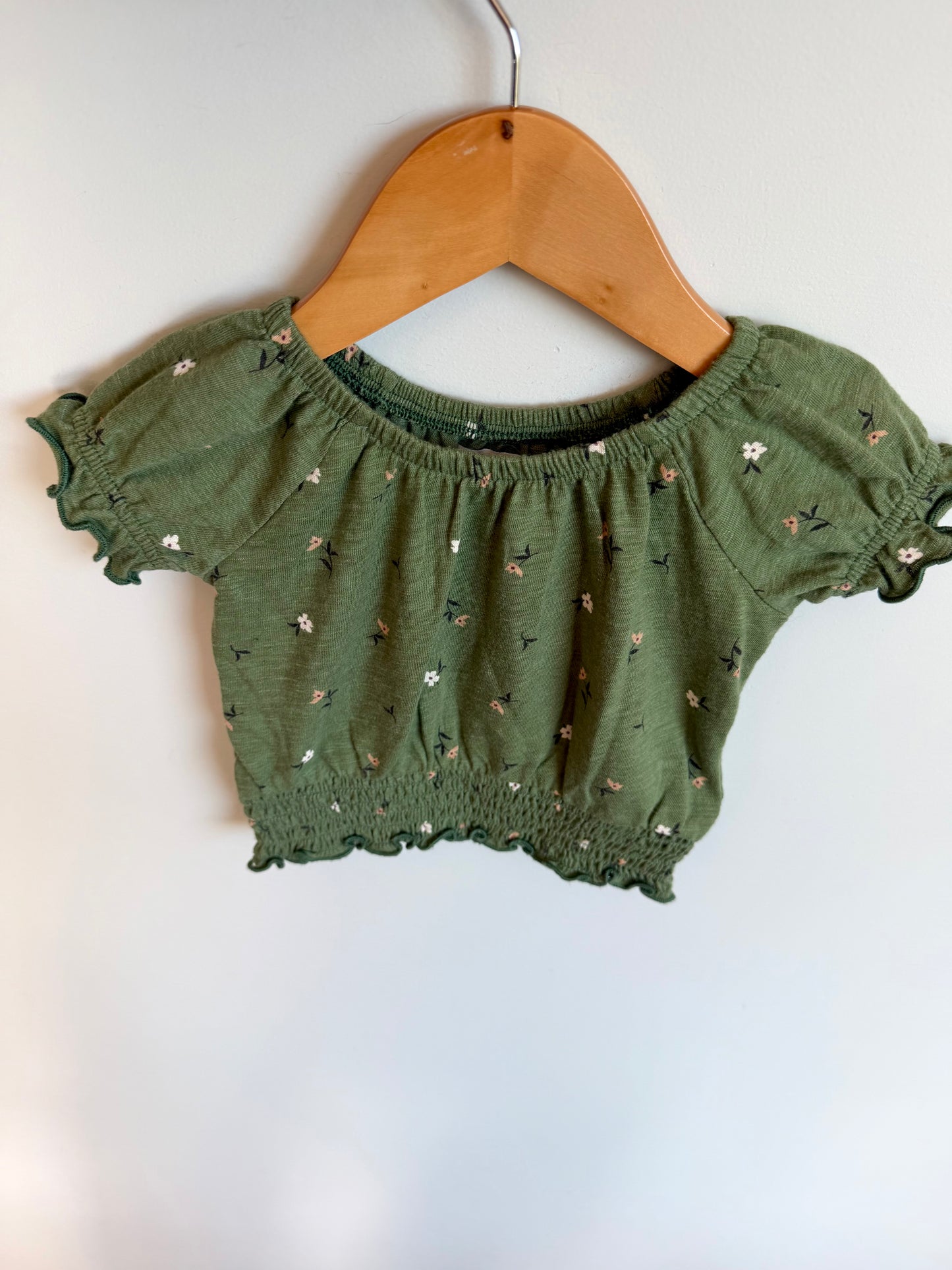 Green Floral Rushing Bottom Top / 12-18m